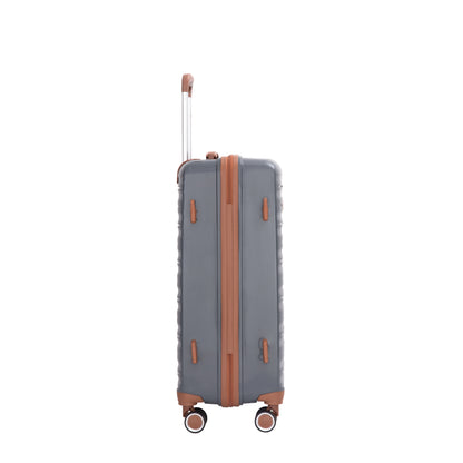 5-Piece Luggage Set,PP Hardshell Luggage Set with TSA Lock and Durable Spinner Wheels (20"24"28 +a travel bag and a toiletry bag,Dark Grey) image 4