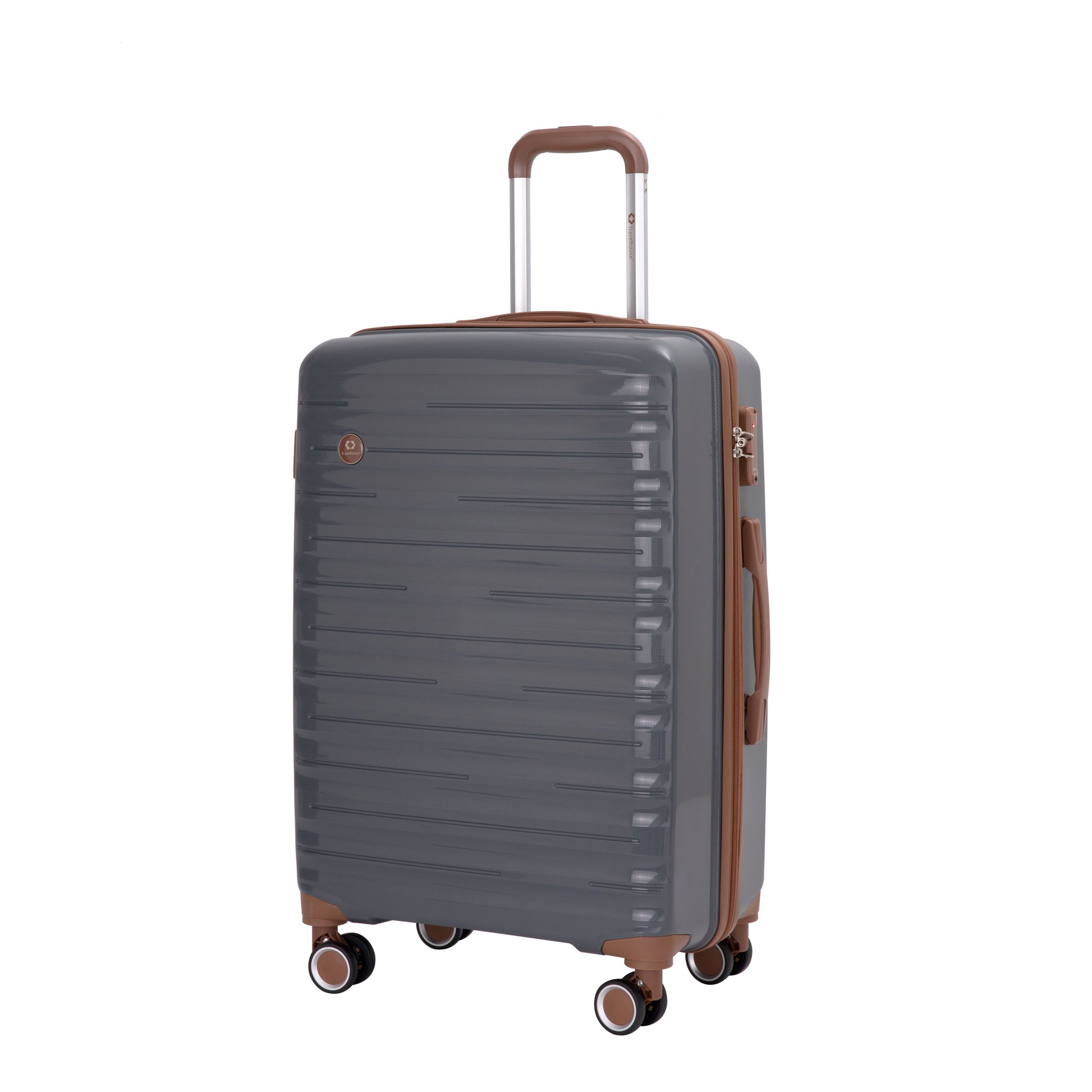 5-Piece Luggage Set,PP Hardshell Luggage Set with TSA Lock and Durable Spinner Wheels (20"24"28 +a travel bag and a toiletry bag,Dark Grey) image 5