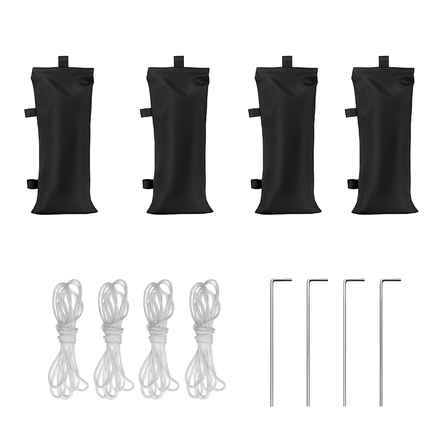10x10 Pop Up Canopy Tent w/ 1 Sidewall, Black Speckled Steel Frame, Black Silver-Coated Top UPF50+ Water-Resistant, 4 Adjustable Heights (6.7-7.6 ft) Includes Sandbags Stakes Ropes Carry Bag for Beach image 9