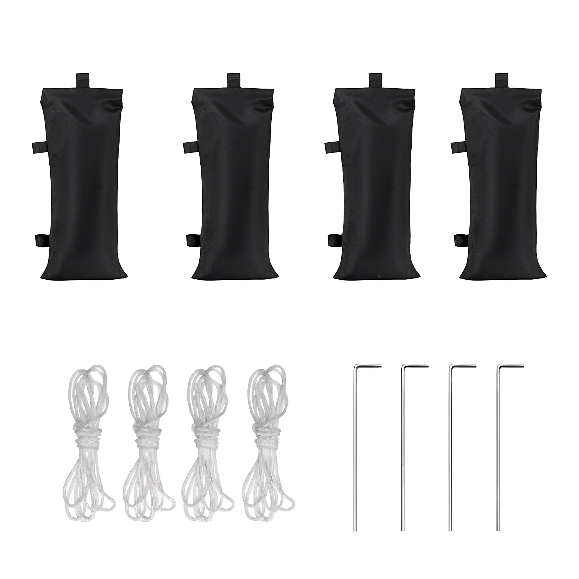 10x10 Pop Up Canopy Tent w/ 1 Sidewall, Black Speckled Steel Frame, Black Silver-Coated Top UPF50+ Water-Resistant, 4 Adjustable Heights (6.7-7.6 ft) Includes Sandbags Stakes Ropes Carry Bag for Beach image 9