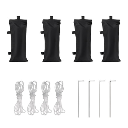 10x10 Pop Up Canopy, 3-in-1 9m Sidewall, Black Speckled Frame, Black Silver-Coated Top UPF50+ WR, 4 Heights 6.7-7.6ft, 1Sidewall+2 Windows, incl Stakes/Sandbags/Ropes/Bag for Market Camping Beach image 9