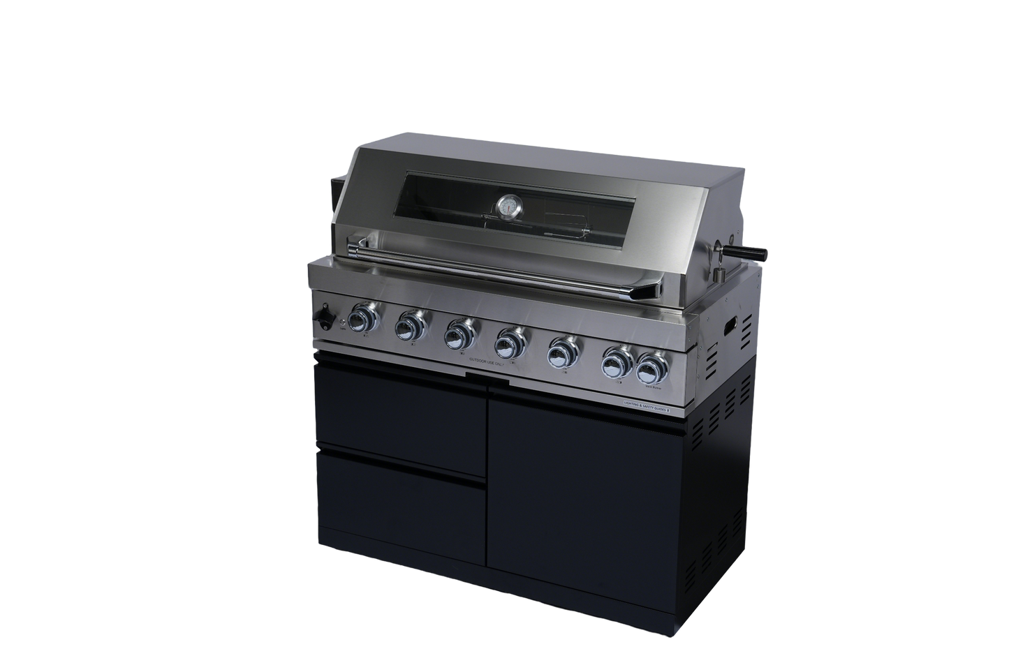 96-Inch 6-Burner 85000 BTU Deluxe Stainless Steel Gas Outdoor Kitchen Bar Barbecue Island Grill + Wine Cooler Compact Refrigerator + Rotisserie + Stainless Steel Countert + Storage Cabinets & Drawers image 4