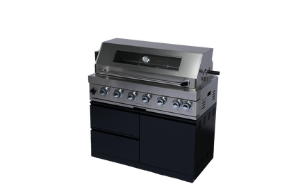 96-Inch 6-Burner 85000 BTU Deluxe Stainless Steel Gas Outdoor Kitchen Bar Barbecue Island Grill + Wine Cooler Compact Refrigerator + Rotisserie + Stainless Steel Countert + Storage Cabinets & Drawers image 4