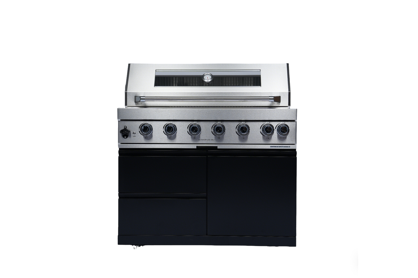 96-Inch 6-Burner 85000 BTU Deluxe Stainless Steel Gas Outdoor Kitchen Bar Barbecue Island Grill + Wine Cooler Compact Refrigerator + Rotisserie + Stainless Steel Countert + Storage Cabinets & Drawers image 6