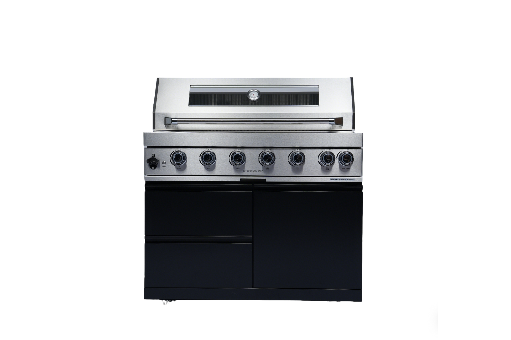 96-Inch 6-Burner 85000 BTU Deluxe Stainless Steel Gas Outdoor Kitchen Bar Barbecue Island Grill + Wine Cooler Compact Refrigerator + Rotisserie + Stainless Steel Countert + Storage Cabinets & Drawers image 6
