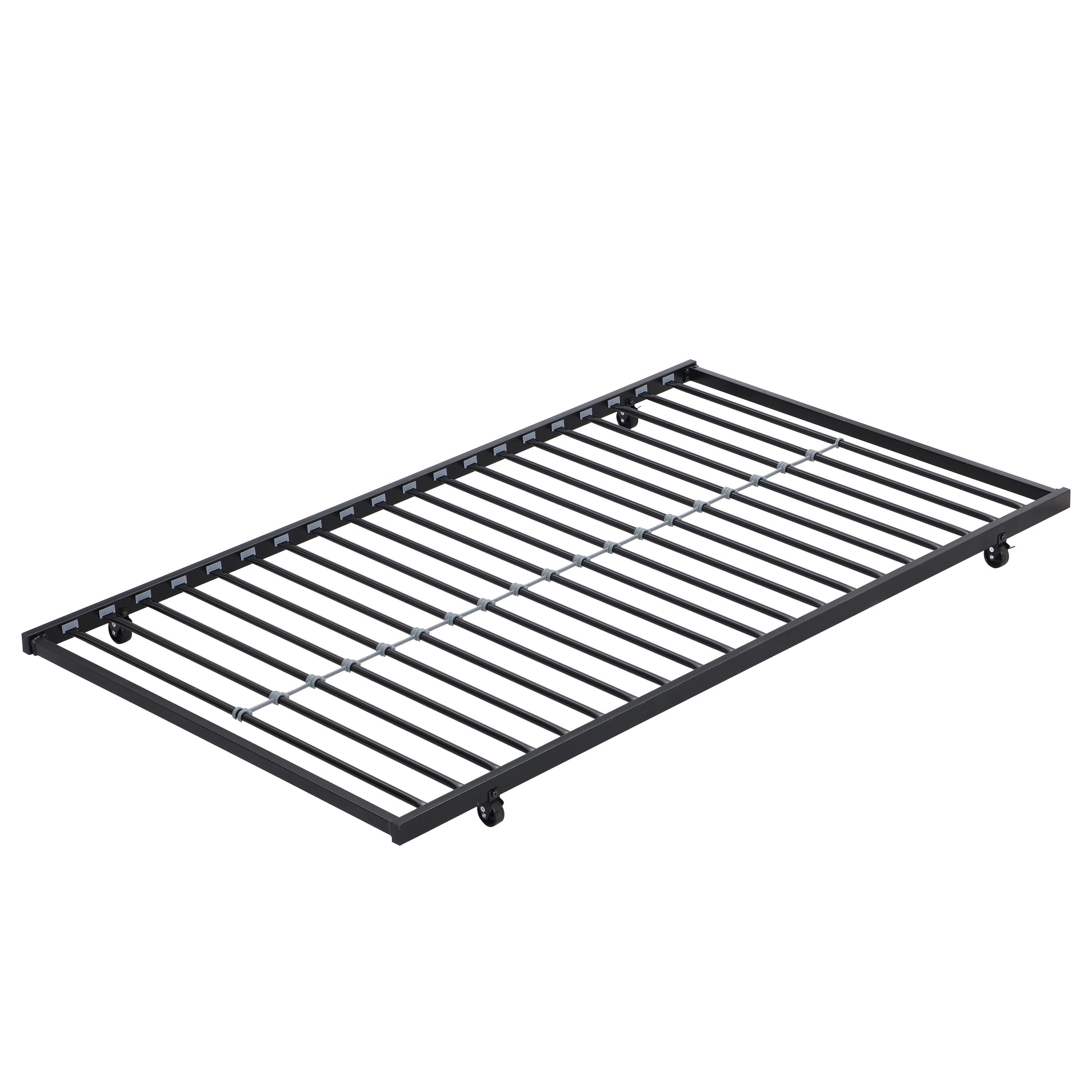 Twin Over Twin Metal Bunk Bed with trundle Black image 12