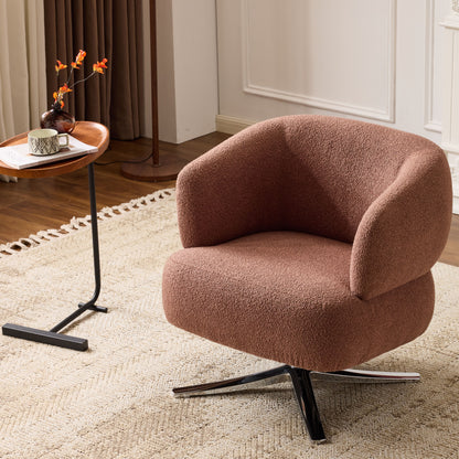 Cuddle-style leisure swivel sofa chair, suitable for balconies, studies and living rooms, Red image 1