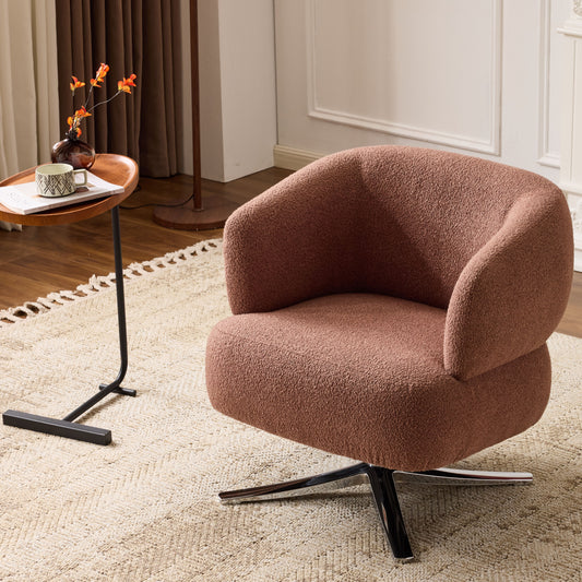 Cuddle-style leisure swivel sofa chair, suitable for balconies, studies and living rooms, Red image 1