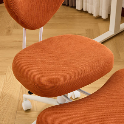 Meditation chair, an ergonomic cross-legged seating chair with lumbar support and a height-adjustable seat cushion, ideal for people engaged in high-intensity office work. ORANGE image 11