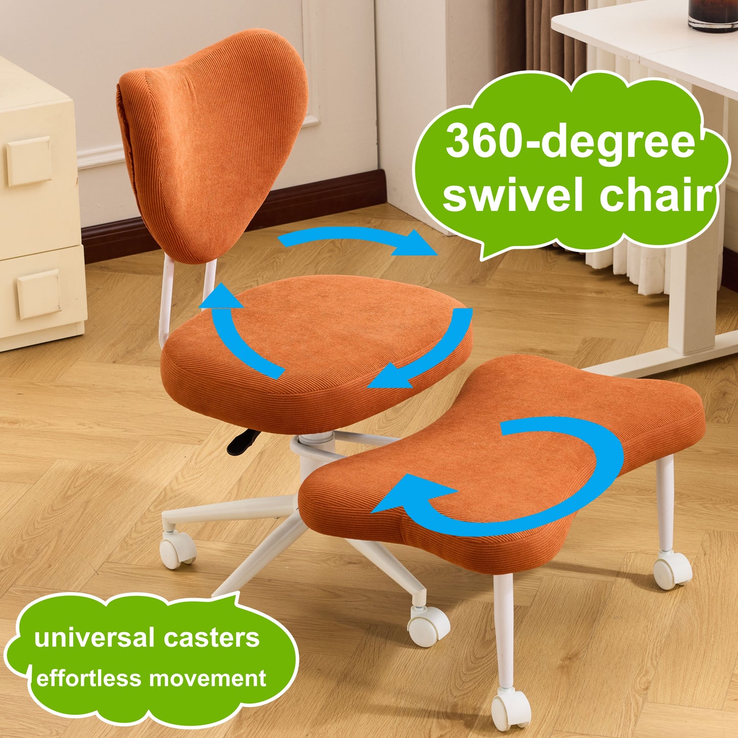 Meditation chair, an ergonomic cross-legged seating chair with lumbar support and a height-adjustable seat cushion, ideal for people engaged in high-intensity office work. ORANGE image 7