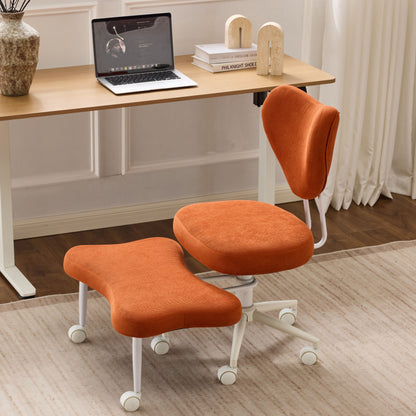 Meditation chair, an ergonomic cross-legged seating chair with lumbar support and a height-adjustable seat cushion, ideal for people engaged in high-intensity office work. ORANGE image 9