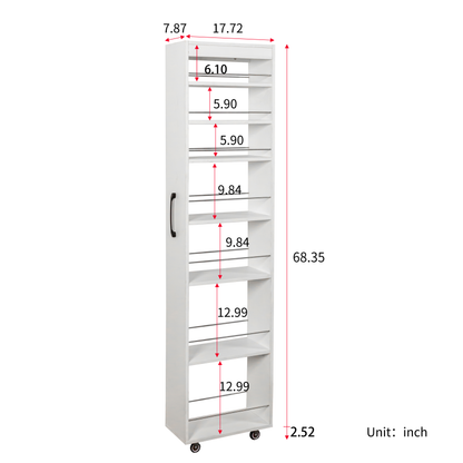 7 Tier multi-functional pull-out multi-tier storage Single-sided open shelf for Kitchen, Living Room & Narrow Spaces image 12
