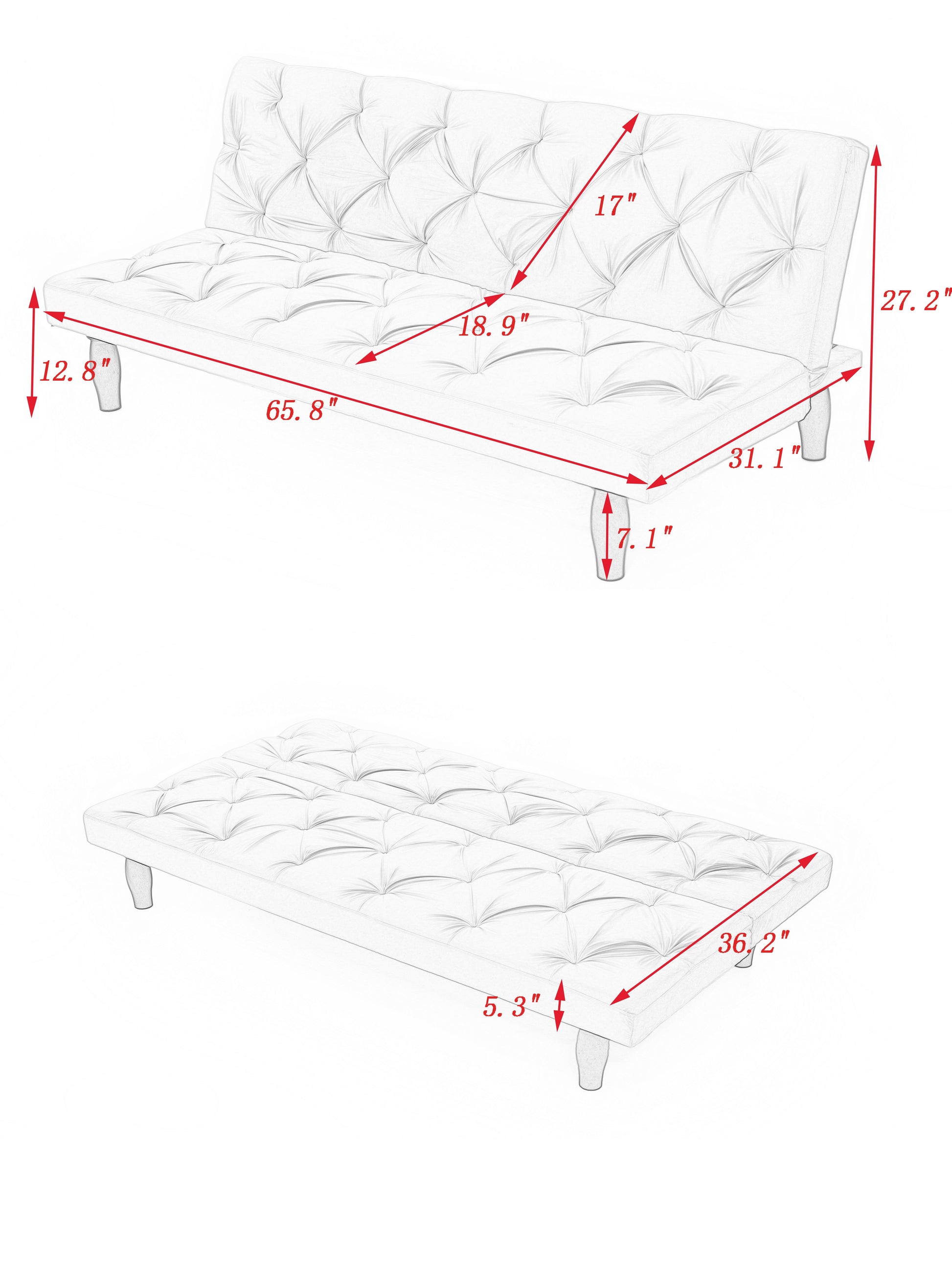 Sofa-to-Bed Evolution: 66" Black Velvet Sofa Bed Transforms Seamlessly, Ideal for Family Living Rooms, Apartments, and Bedrooms image 5