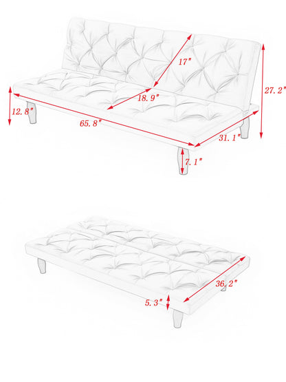 Sofa-to-Bed Evolution: 66" Black Velvet Sofa Bed Transforms Seamlessly, Ideal for Family Living Rooms, Apartments, and Bedrooms image 5