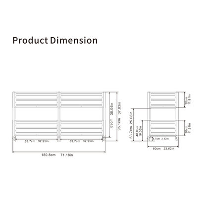 Dual Tier Elevated Metal Raised Garden Bed with Lockable Wheels, Staggered 2-Layer Raised Planter Box for Vegetables Herbs Flowers, Outdoor Patio Backyard Green Planting Bed,Grey image 3