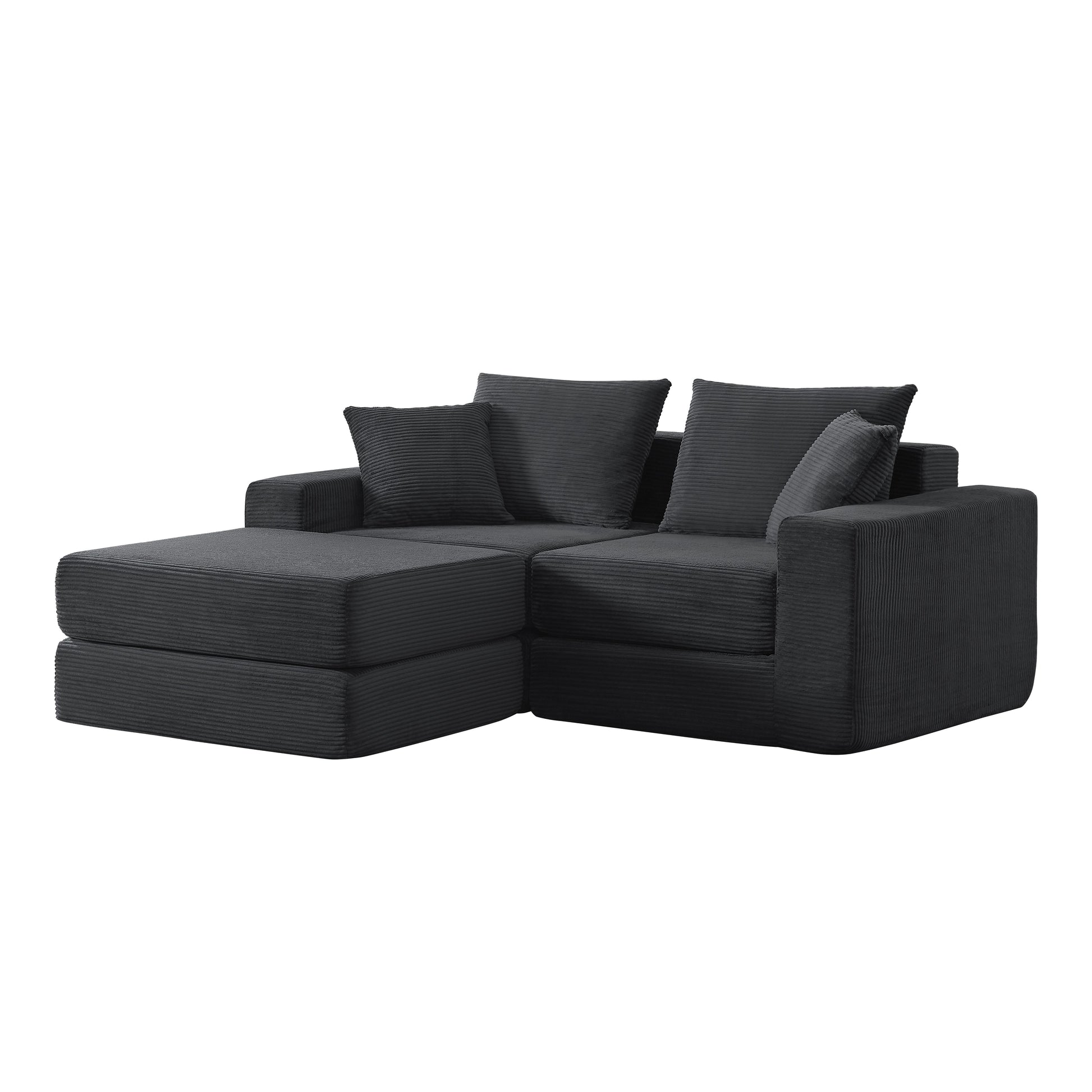 Modular Sectional Loveaeat Cloud Sofa, Boneless Couch with Non Slip Base, Cozy Sleeper Sofa for Customizable Living Spaces, Modern Modular Couch with L-Shape Chaise, Deep Seat & No Assembly image 1