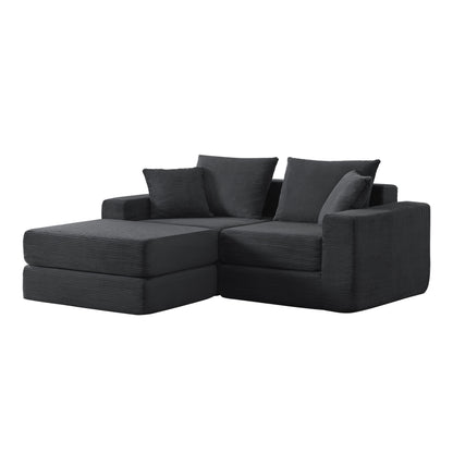 Modular Sectional Loveaeat Cloud Sofa, Boneless Couch with Non Slip Base, Cozy Sleeper Sofa for Customizable Living Spaces, Modern Modular Couch with L-Shape Chaise, Deep Seat & No Assembly image 1