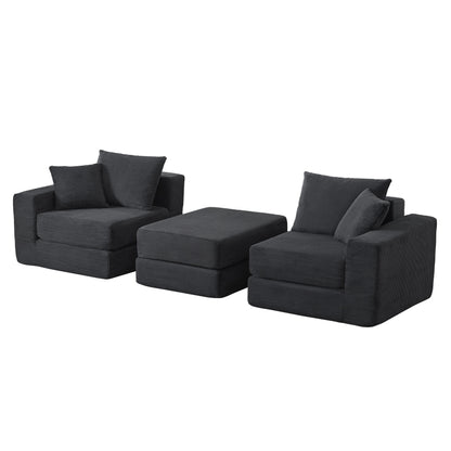 Modular Sectional Loveaeat Cloud Sofa, Boneless Couch with Non Slip Base, Cozy Sleeper Sofa for Customizable Living Spaces, Modern Modular Couch with L-Shape Chaise, Deep Seat & No Assembly image 11