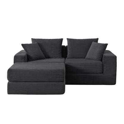 Modular Sectional Loveaeat Cloud Sofa, Boneless Couch with Non Slip Base, Cozy Sleeper Sofa for Customizable Living Spaces, Modern Modular Couch with L-Shape Chaise, Deep Seat & No Assembly image 3