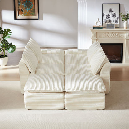 Modern corduroy cloud sofa, can be freely combined and has a comfortable sitting experience, suitable for modern living room furniture in homes, apartments, and offices image 4