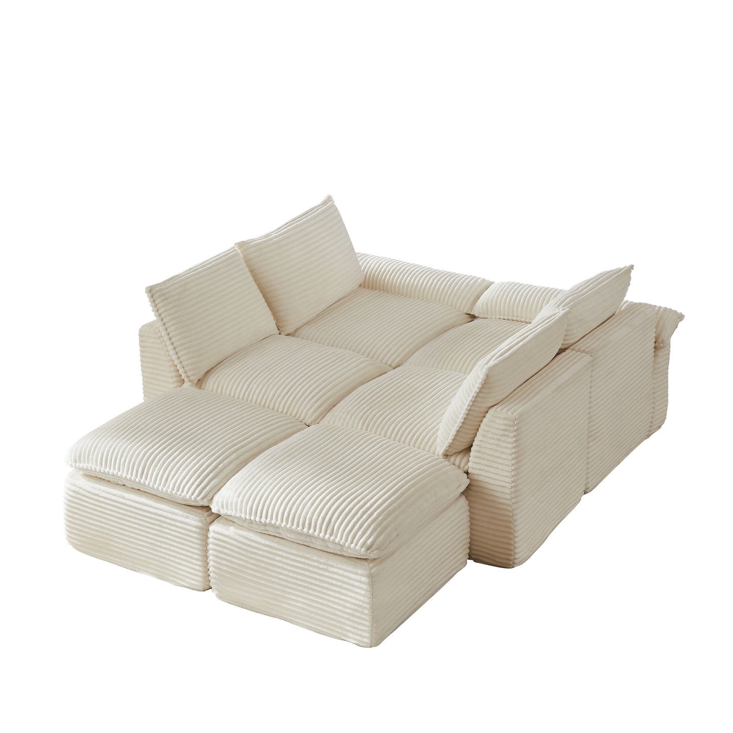 Modern corduroy cloud sofa, can be freely combined and has a comfortable sitting experience, suitable for modern living room furniture in homes, apartments, and offices image 5