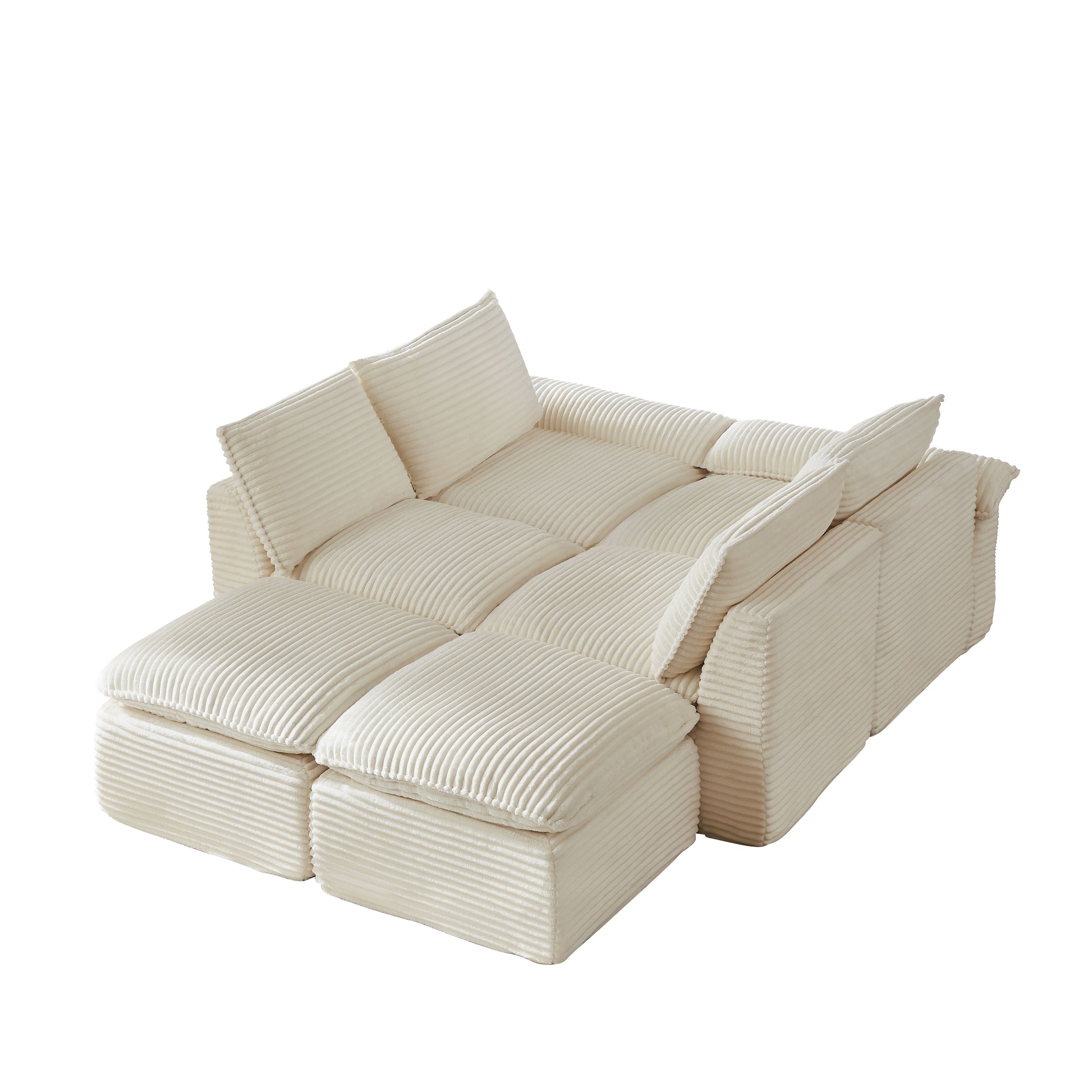 Modern corduroy cloud sofa, can be freely combined and has a comfortable sitting experience, suitable for modern living room furniture in homes, apartments, and offices image 5
