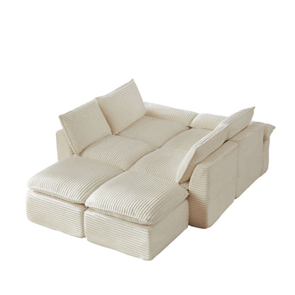 Modern corduroy cloud sofa, can be freely combined and has a comfortable sitting experience, suitable for modern living room furniture in homes, apartments, and offices image 5