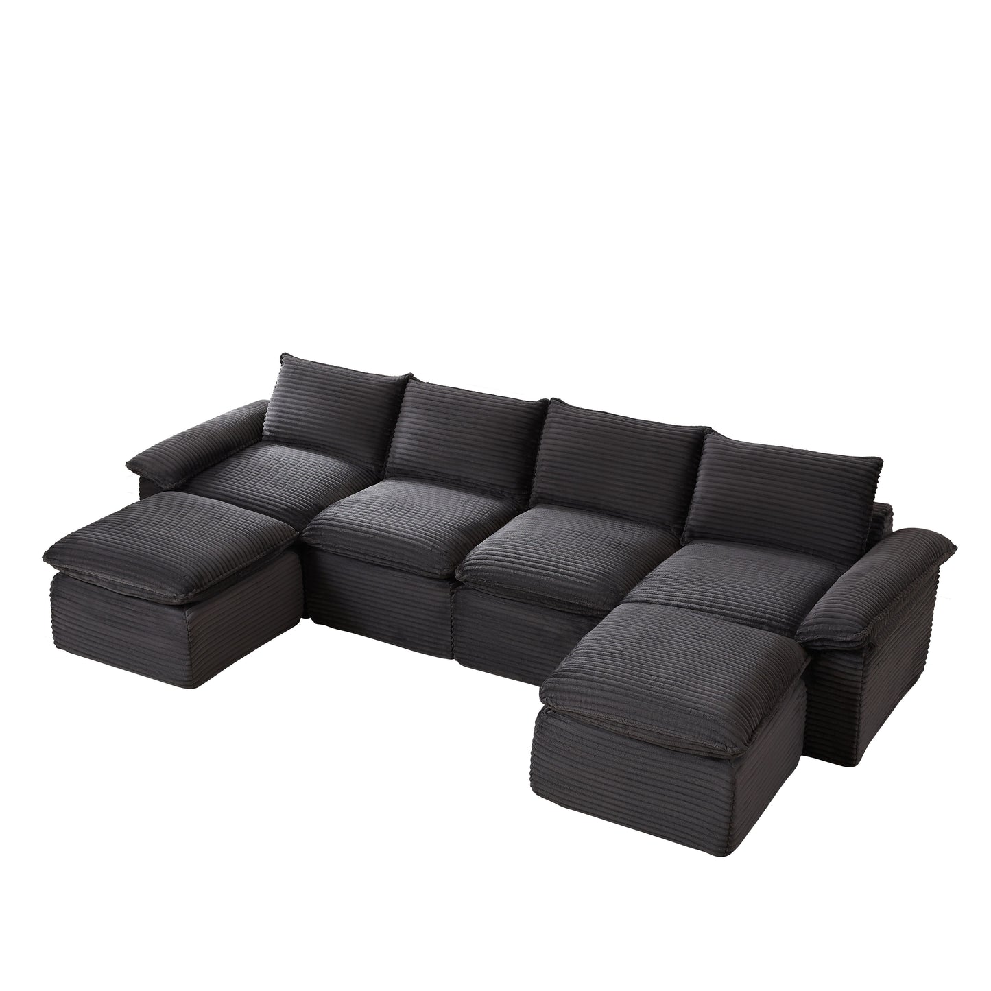 Modern corduroy cloud sofa, can be freely combined and has a comfortable sitting experience, suitable for modern living room furniture in homes, apartments, and offices image 5