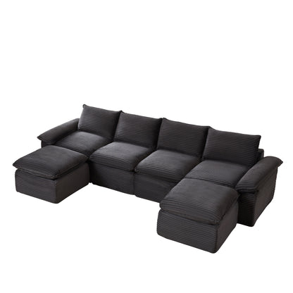 Modern corduroy cloud sofa, can be freely combined and has a comfortable sitting experience, suitable for modern living room furniture in homes, apartments, and offices image 5