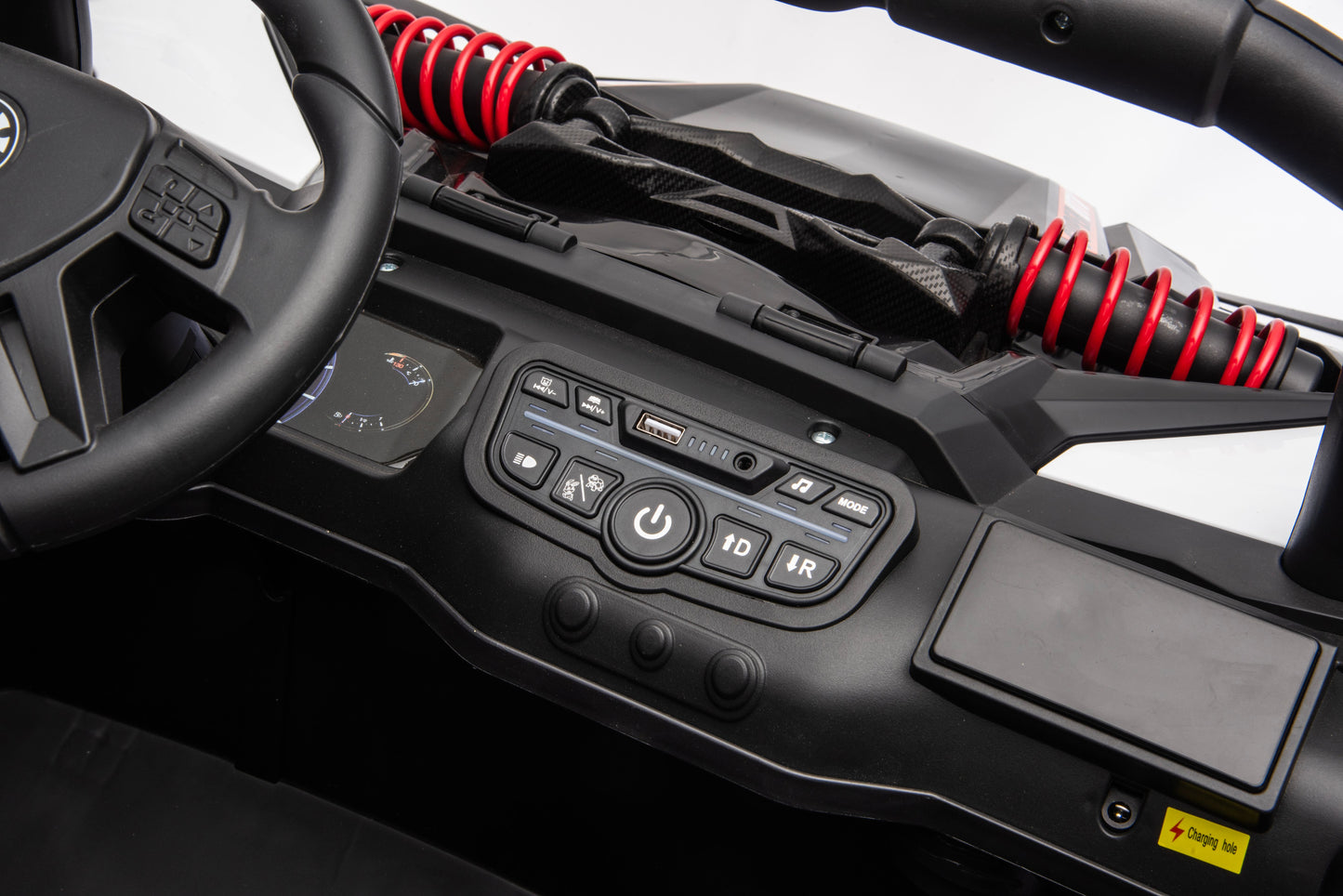 24V7Ah 2 Seater Ride on Jeep, Motor: 4WD × 550, 4-EVA Wheel Ride on Toys for Big Kids with Remote Control, LED Lights & Music, Suspension Spring - Ages 3+ image 10