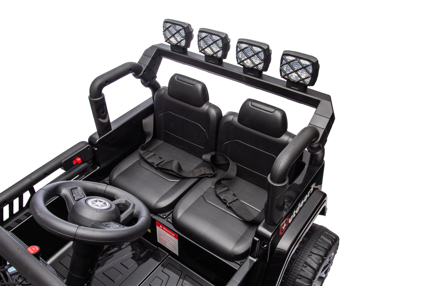 24V7Ah 2 Seater Ride on Jeep, Motor: 4WD × 550, 4-EVA Wheel Ride on Toys for Big Kids with Remote Control, LED Lights & Music, Suspension Spring - Ages 3+ image 8