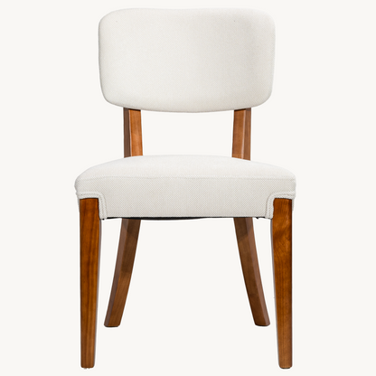 Modern Armless Dining Chairs Set of 2, Beige, Contemporary Side Chairs with Wood Legs - Versatile Accent Chairs for Dining Room, Kitchen, or Living Room image 9