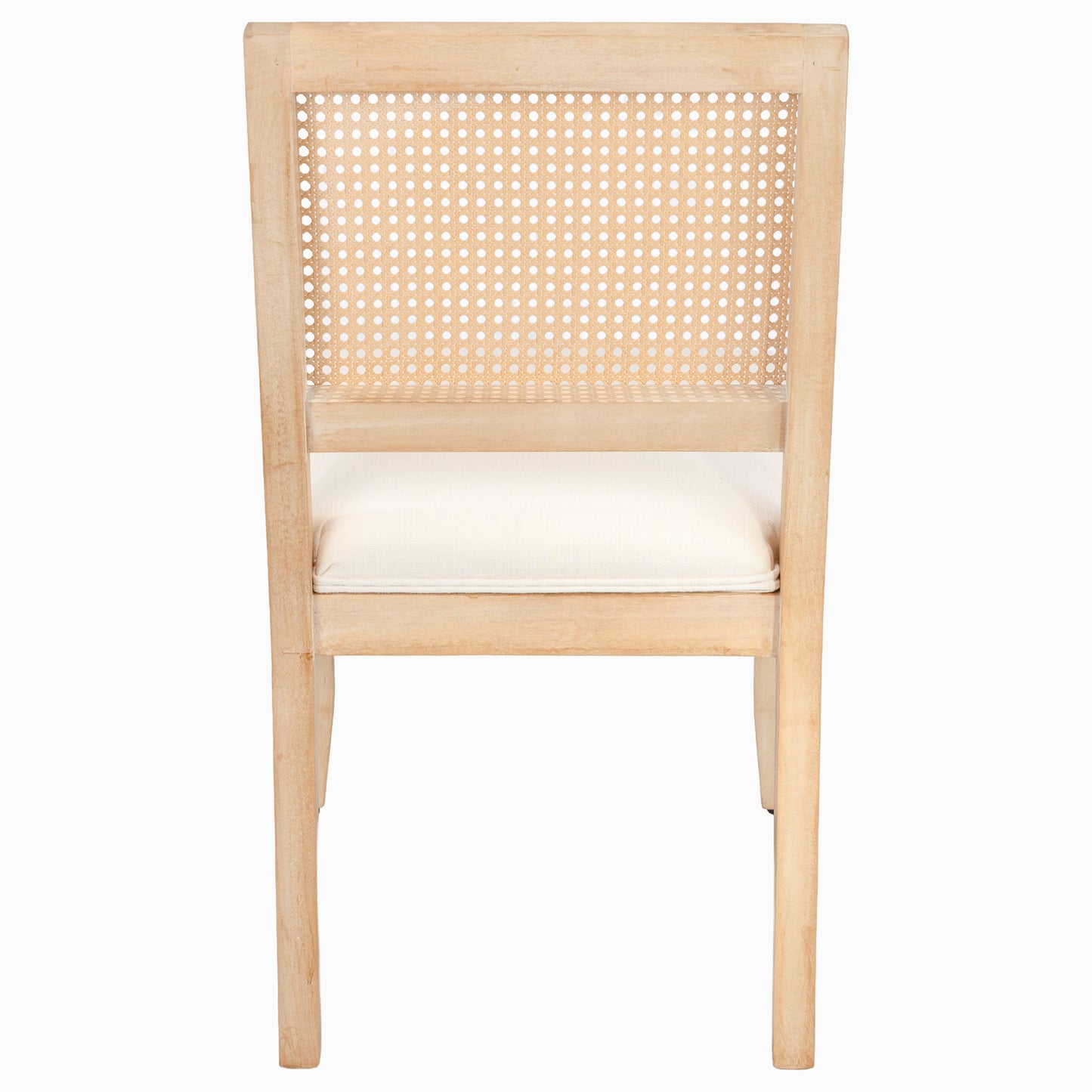 Farmhouse Rattan Dining Chairs Set of 2, Mid Century Modern Kitchen & Dining Room Chairs, Cane Low Back, with Natural Solid Wood Frame, Beige image 6
