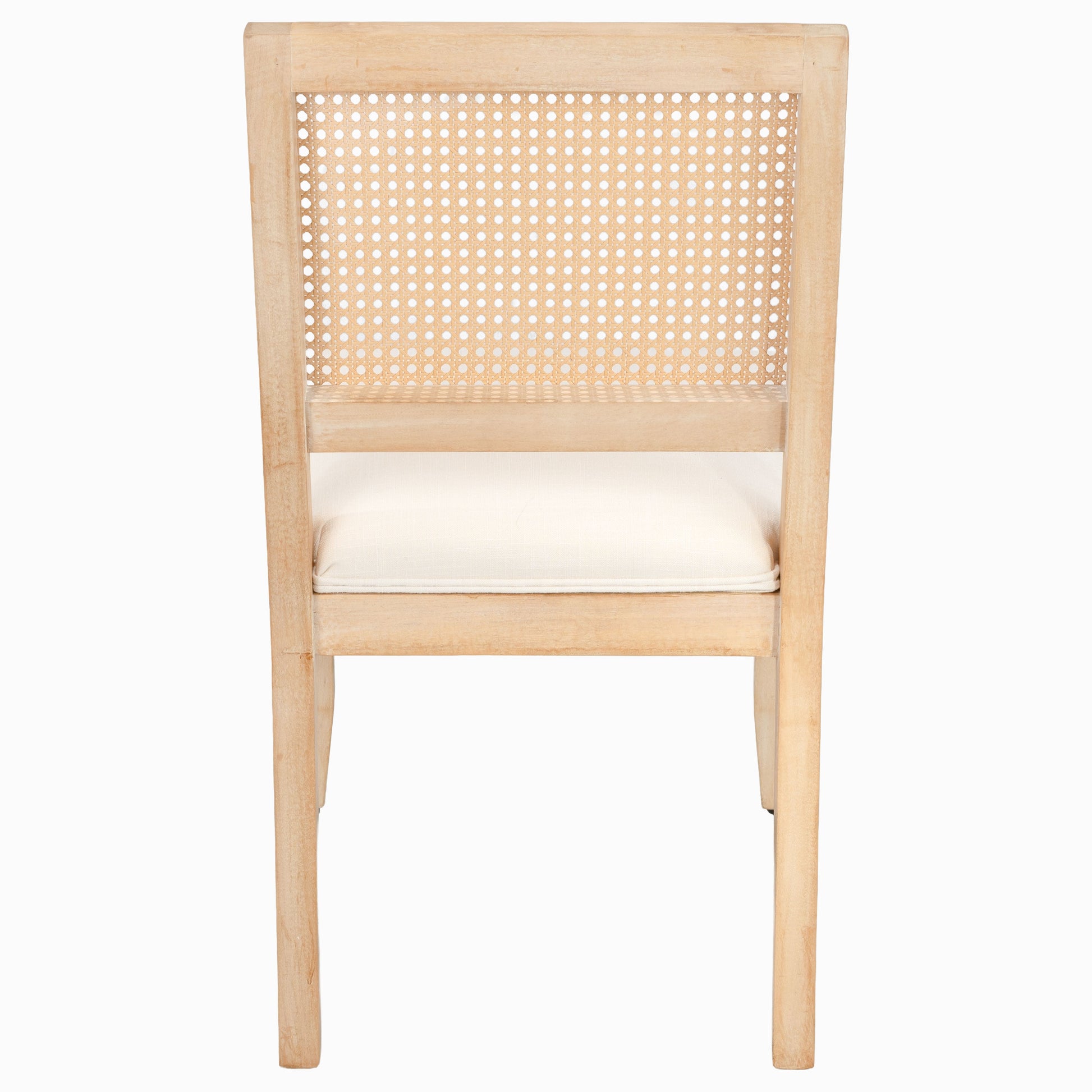 Farmhouse Rattan Dining Chairs Set of 2, Mid Century Modern Kitchen & Dining Room Chairs, Cane Low Back, with Natural Solid Wood Frame, Beige image 6