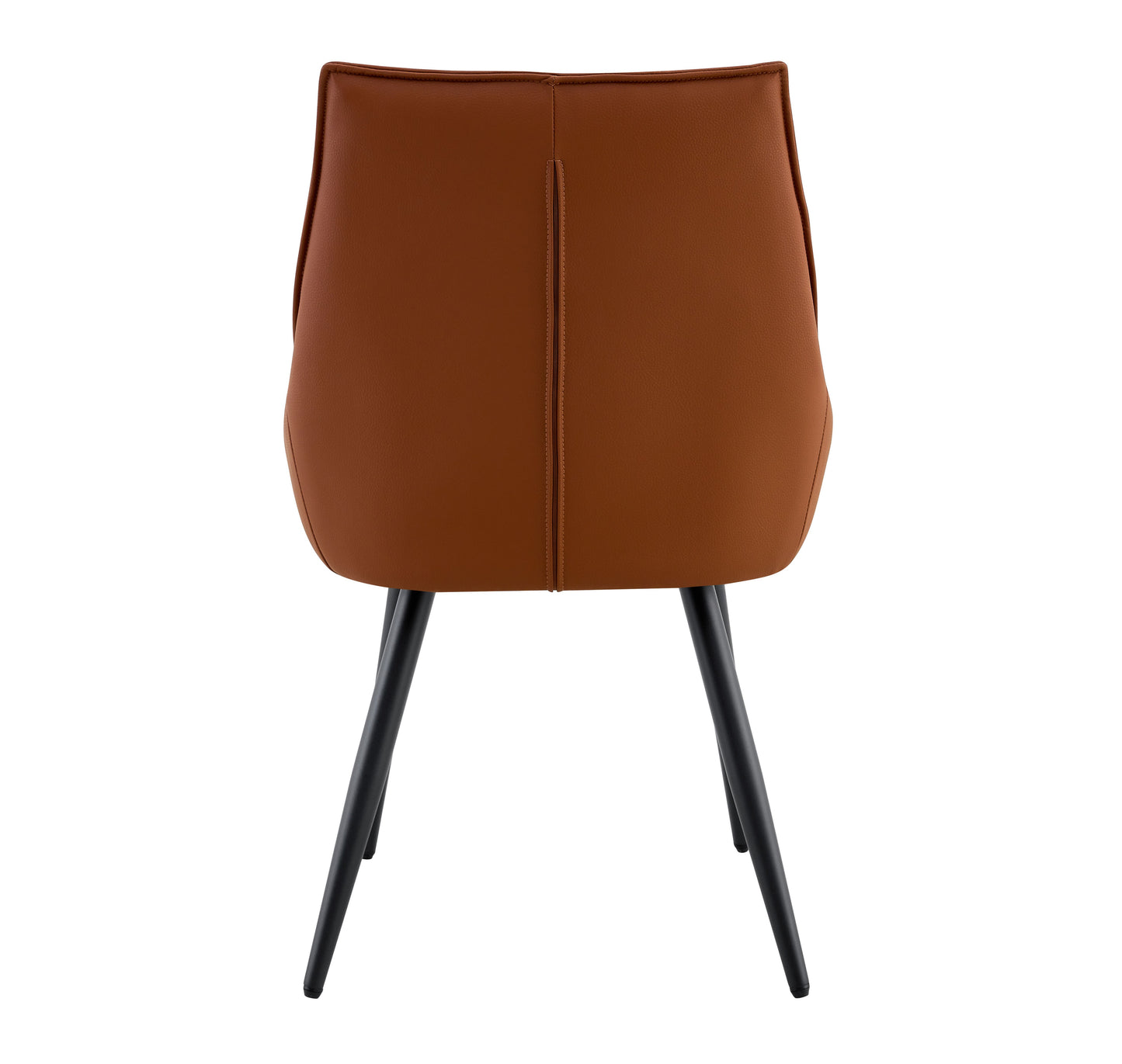 Dining Chairs Set of 2, Camel Faux Leather Dining Room Chair, Metal Kitchen Chairs with Gold Mesh Texture and Black Sanded Legs, Flat Back Upholstered Chair (Camel, Set of 2) image 7