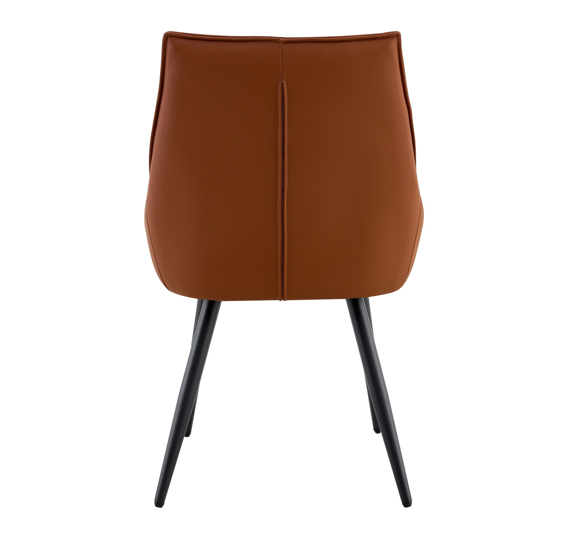 Dining Chairs Set of 2, Camel Faux Leather Dining Room Chair, Metal Kitchen Chairs with Gold Mesh Texture and Black Sanded Legs, Flat Back Upholstered Chair (Camel, Set of 2) image 7