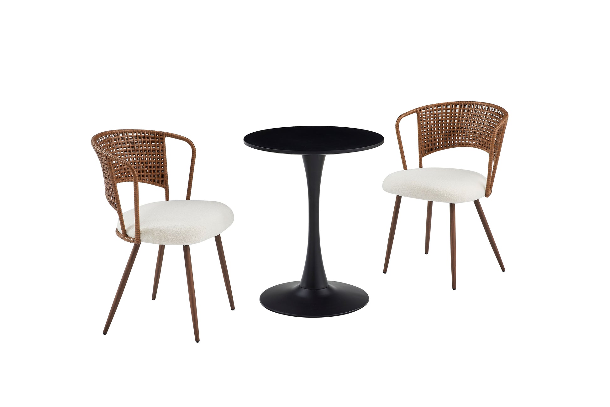 Black Round Dining Table,Modern Dining Table, Dining Table,MDF Tabletop and Iron Spray-Painted Matte Base,Oval Dining Table,Mid Century Coffee Table for Living Room 24 Inch,Home Kitchen,Small Places image 8