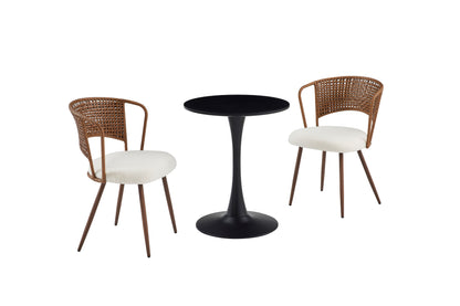 Black Round Dining Table,Modern Dining Table, Dining Table,MDF Tabletop and Iron Spray-Painted Matte Base,Oval Dining Table,Mid Century Coffee Table for Living Room 24 Inch,Home Kitchen,Small Places image 8