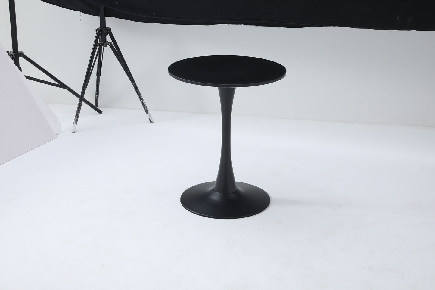 Black Round Dining Table,Modern Dining Table, Dining Table,MDF Tabletop and Iron Spray-Painted Matte Base,Oval Dining Table,Mid Century Coffee Table for Living Room 24 Inch,Home Kitchen,Small Places image 9