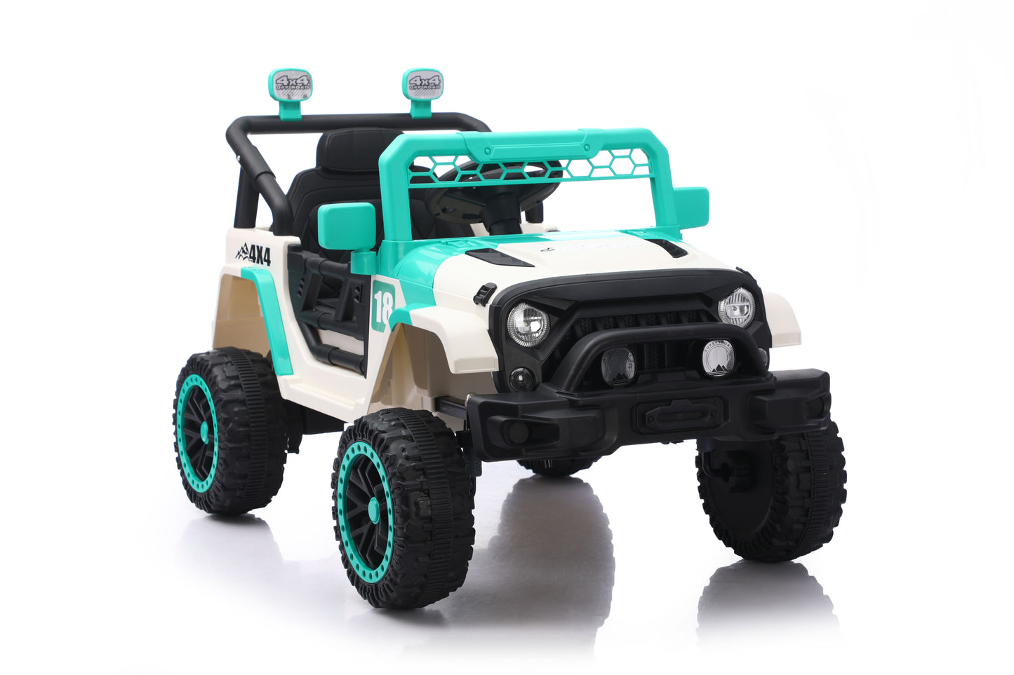 12V Ride on Car with Parent Remote Control, Toddler Electric Car with Spring Suspension, LED Lights & Music Player - Safe Battery Toy for Kids, Christmas & Birthday Gift WIGHT+GREEN image 8