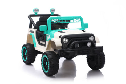 12V Ride on Car with Parent Remote Control, Toddler Electric Car with Spring Suspension, LED Lights & Music Player - Safe Battery Toy for Kids, Christmas & Birthday Gift WIGHT+GREEN image 8