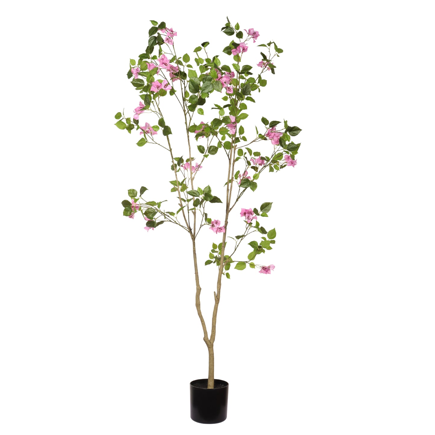 6FT Artificial Bougainvillea Tree with Black Plastic Pot, Realistic Fake Flowering Tree for Indoor Home Office Decor, Potted Faux Plant, 1pc/set image 5