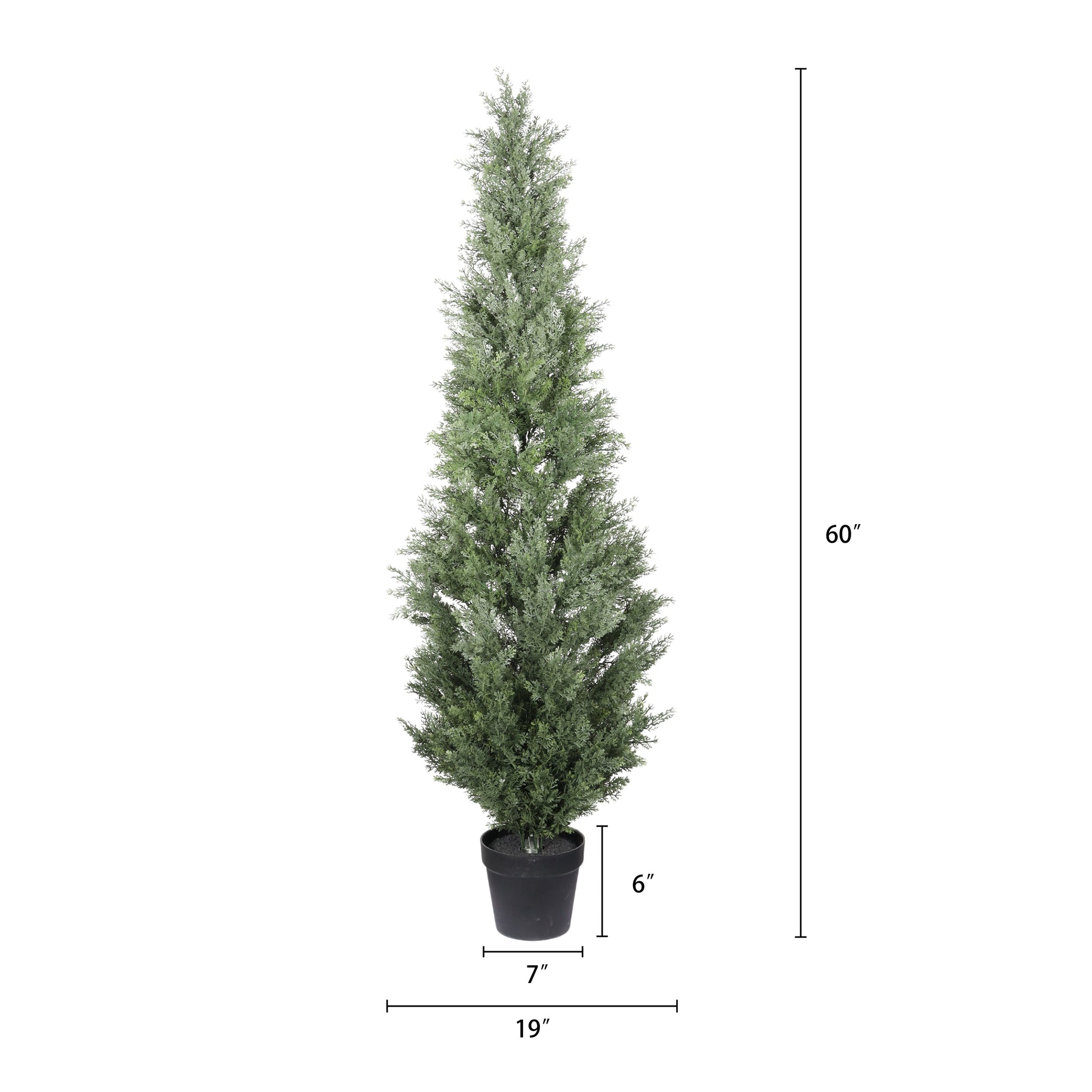 5FT Artificial Cypress Tree in Black Plastic Pot UV Resistant, Realistic Indoor Outdoor Fake Topiary Plant, Garden or Entryway Decoration, 1pc/set image 6