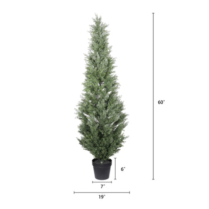 5FT Artificial Cypress Tree in Black Plastic Pot UV Resistant, Realistic Indoor Outdoor Fake Topiary Plant, Garden or Entryway Decoration, 1pc/set image 6