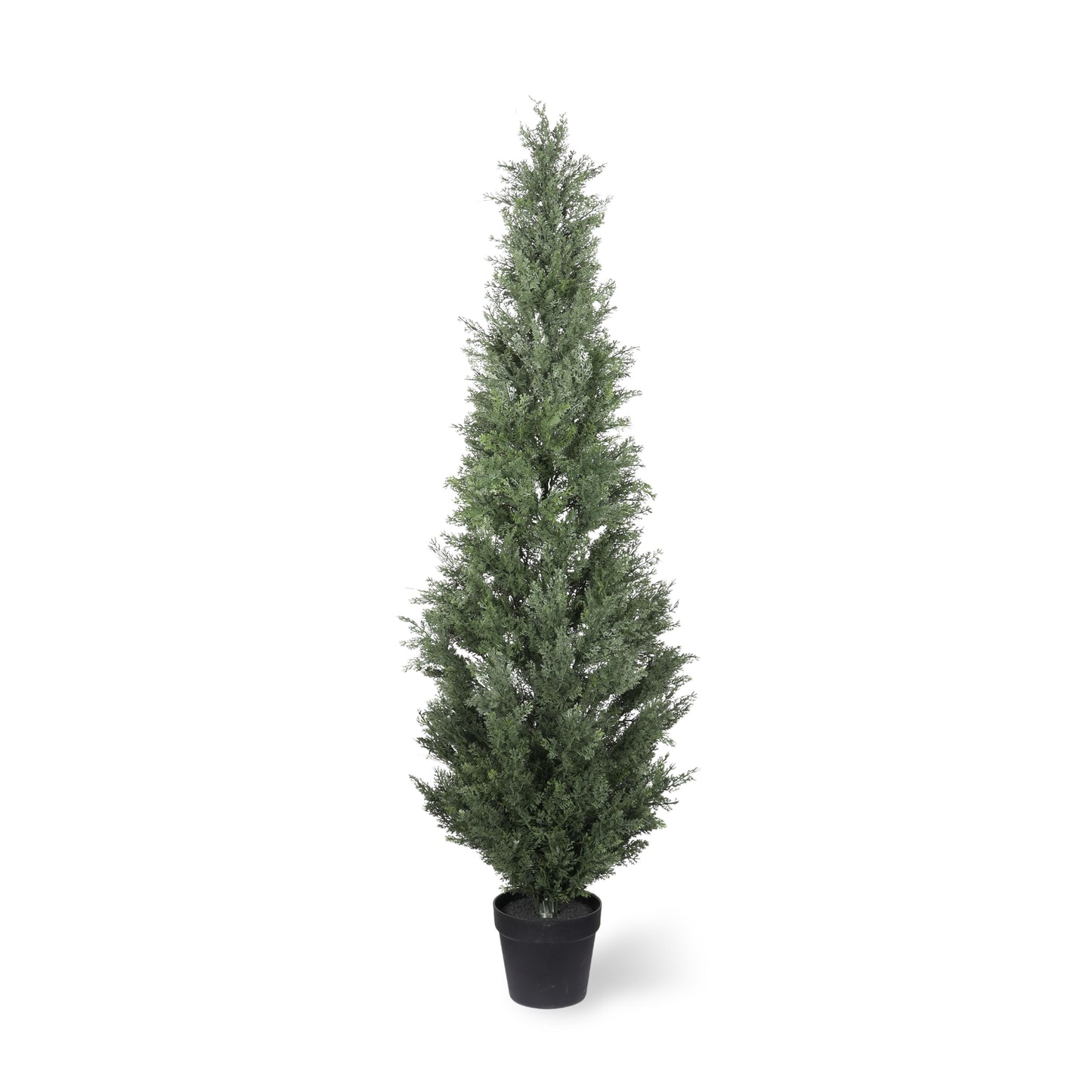 5FT Artificial Cypress Tree in Black Plastic Pot UV Resistant, Realistic Indoor Outdoor Fake Topiary Plant, Garden or Entryway Decoration, 1pc/set image 7