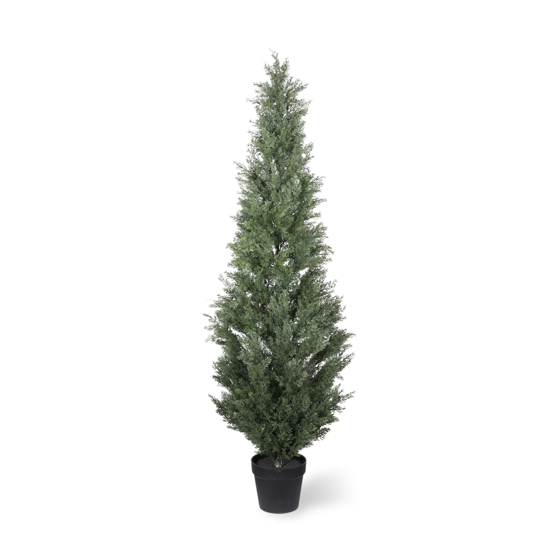 5FT Artificial Cypress Tree in Black Plastic Pot UV Resistant, Realistic Indoor Outdoor Fake Topiary Plant, Garden or Entryway Decoration, 1pc/set image 7
