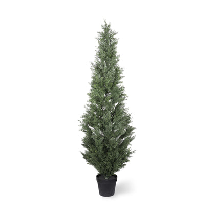 5FT Artificial Cypress Tree in Black Plastic Pot UV Resistant, Realistic Indoor Outdoor Fake Topiary Plant, Garden or Entryway Decoration, 1pc/set image 7