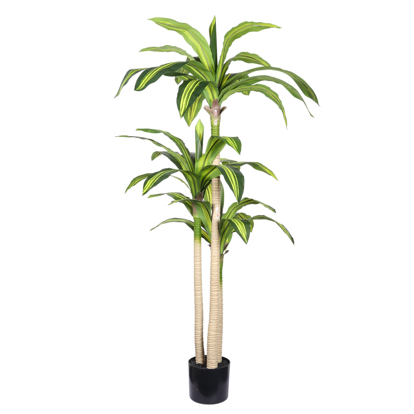 5' Artificial Dracaena Tree with Black Plastic Pot, 1pc/set image 4