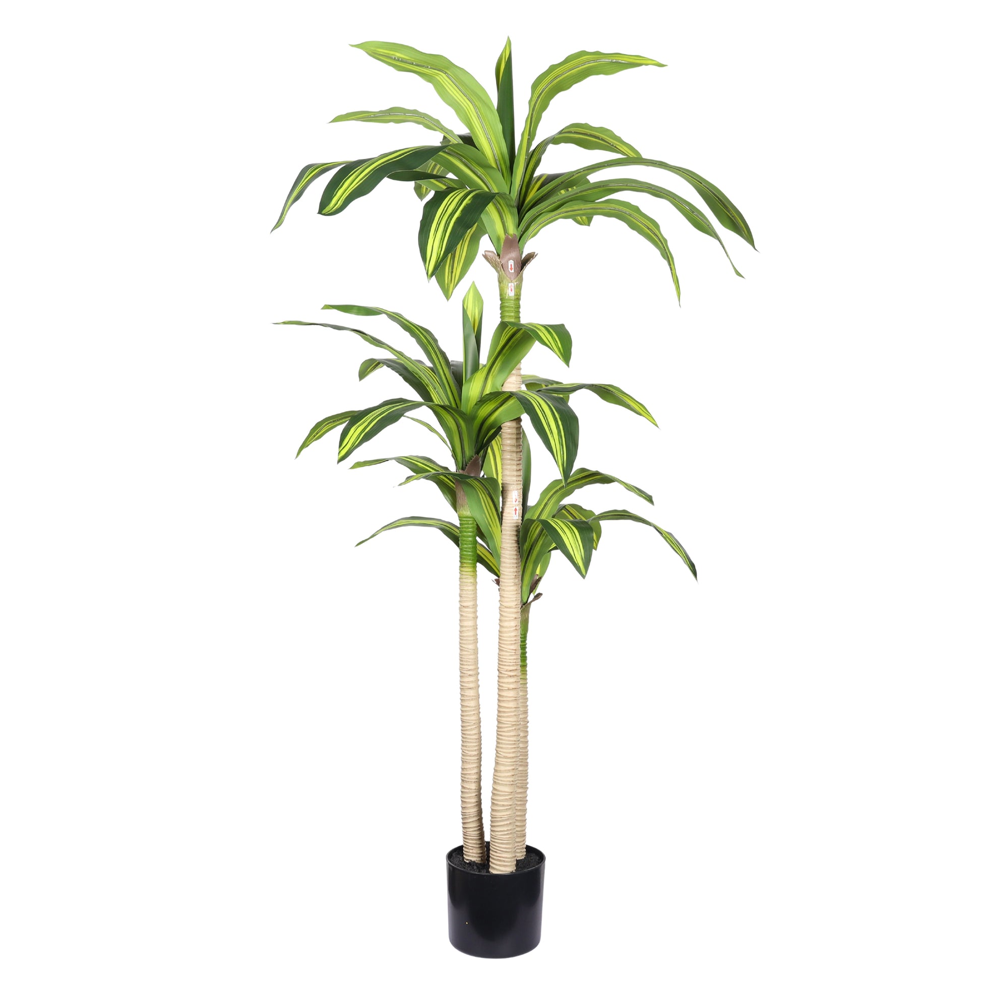 5' Artificial Dracaena Tree with Black Plastic Pot, 1pc/set image 4