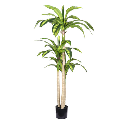5' Artificial Dracaena Tree with Black Plastic Pot, 1pc/set image 4